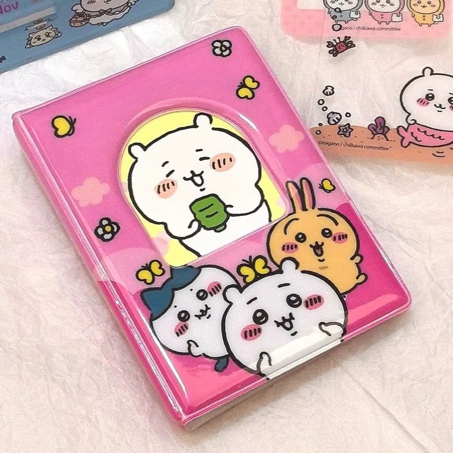 Kpop Photo Card Binder 3 Inch - かわいいジイ3インチフォトカードアルバム キュートな漫画風コレクトブック ミニバインダー ポラロイド＆K-POPカード用