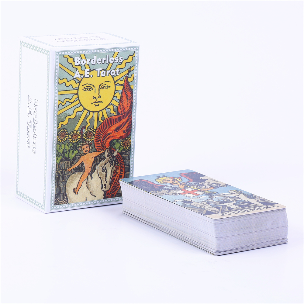 Tarot Deck With Guidebook - ボーダレスa e., ガイドブックとドローストリングポーチ付きタロットカード,12x7cm,78枚