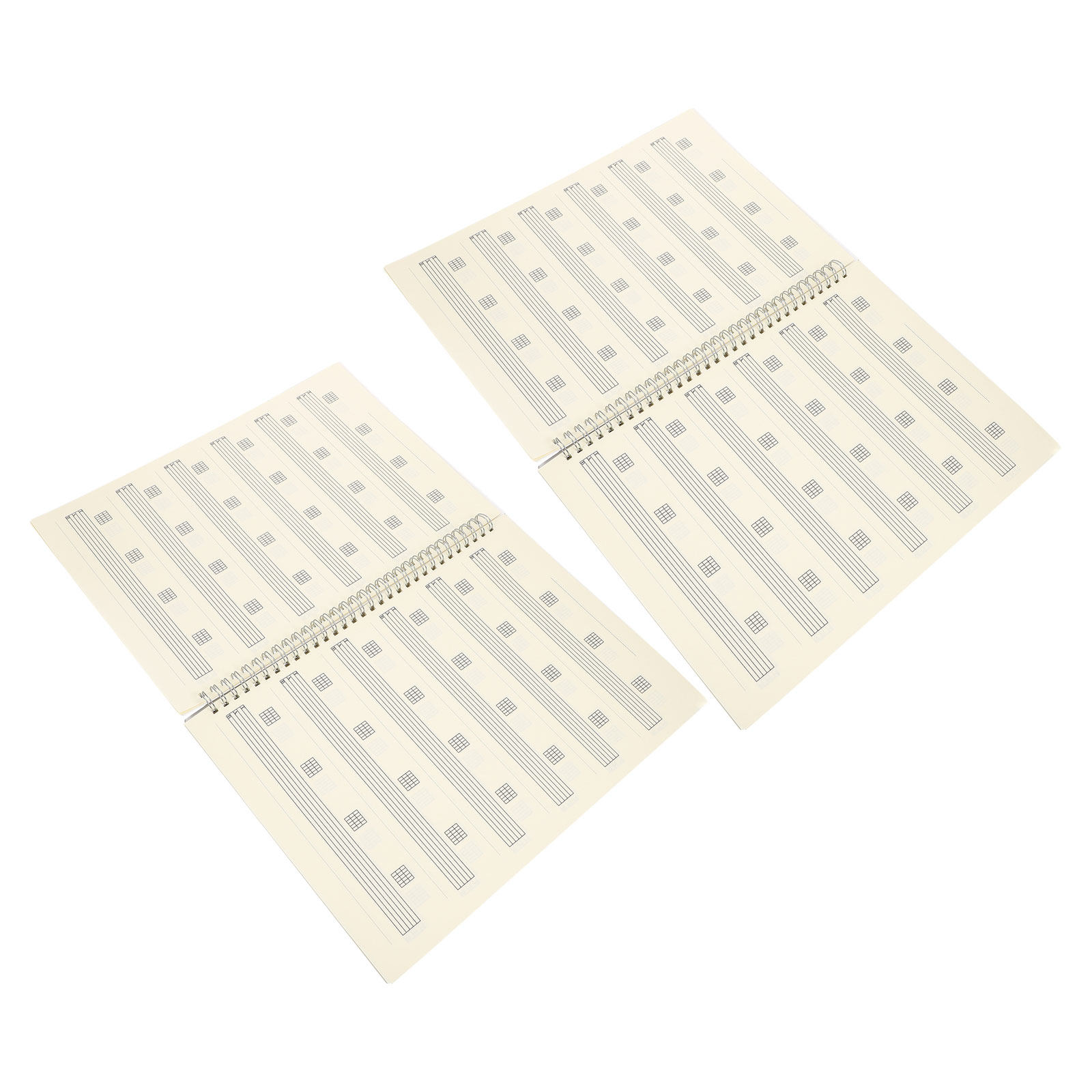 Blank Sheet Music Notebook - 2冊セット、6弦ギターのタブ譜ノート、無地の楽譜用紙、作曲ノート、手書き楽譜帳、コード図解練習用