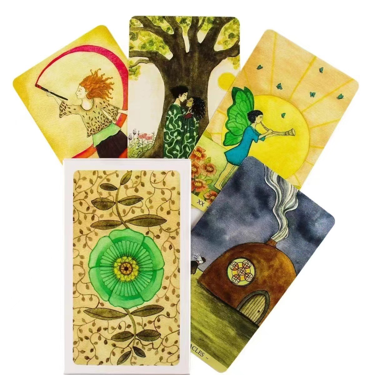 Tarot Deck With Guidebook - オリジナルタロットカード 耐久性のあるマラ・ルンネ・タロットデッキ ガイドブック付き クラシックタロットカードデッキ