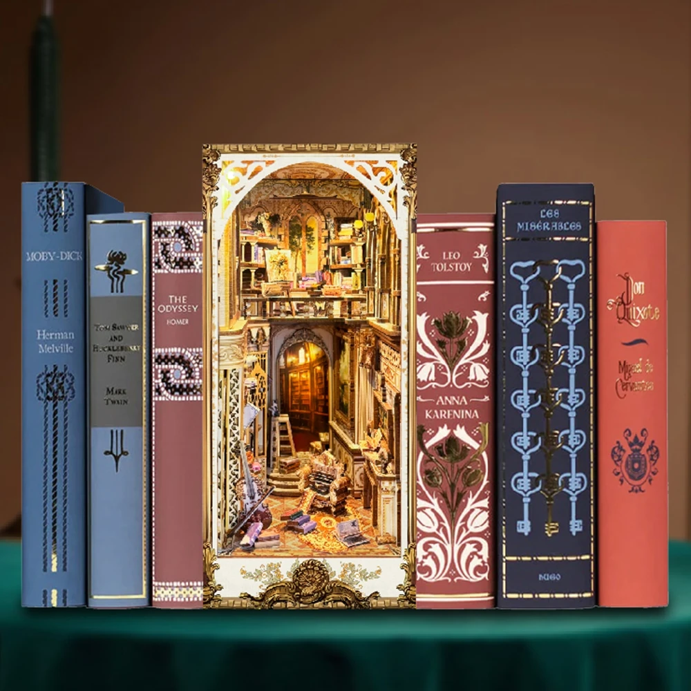 友人のための手作りの木製の本棚,棚の挿入,ミニチュアモデルキ - Diy Wooden Book Nook Kit Shelf Insert のレビューと価格