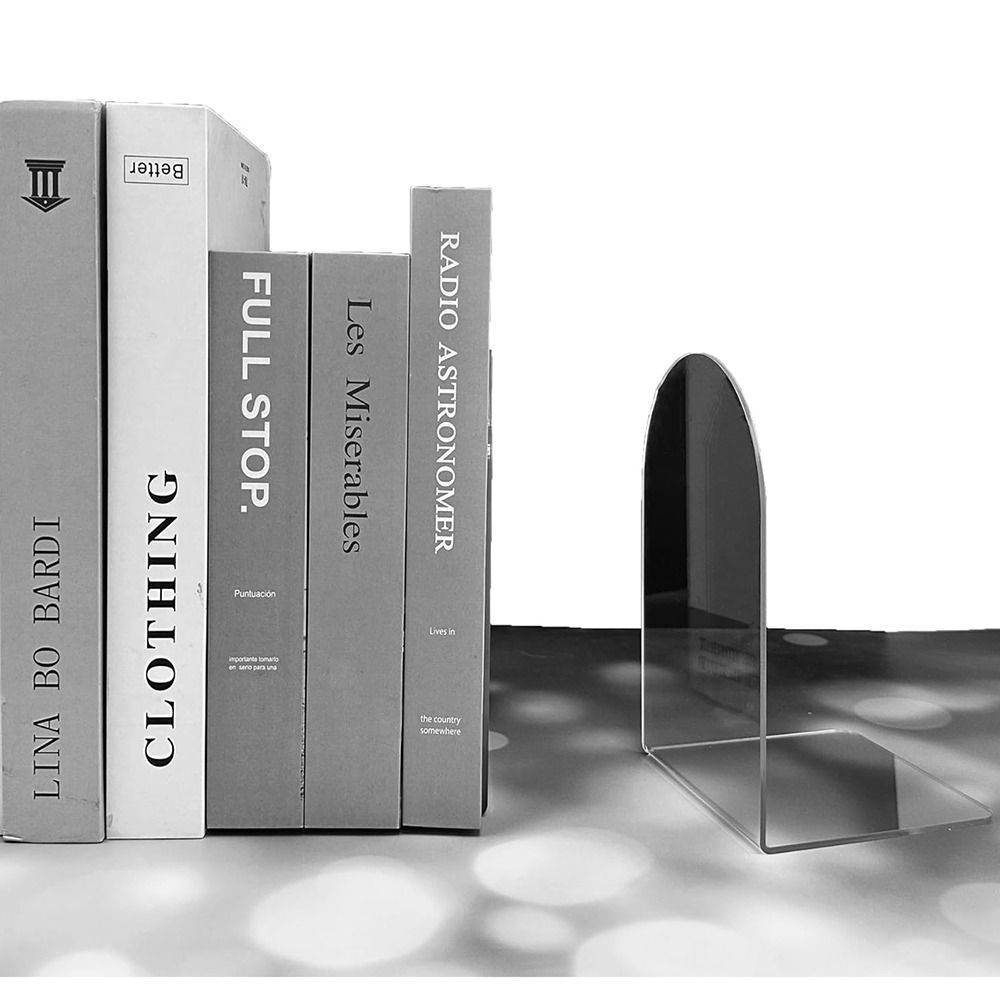 本棚、滑り止めの本の端、学校の図書館、デスクトップオーガナイ - Clear Acrylic Book Stand Holder のレビューと価格