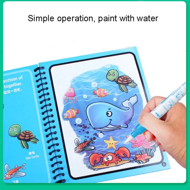1pc マジック水ぬりえモンテッソーリ再利用可能な漫画宇宙旅 - Reusable Water Magic Coloring Book のレビューと価格