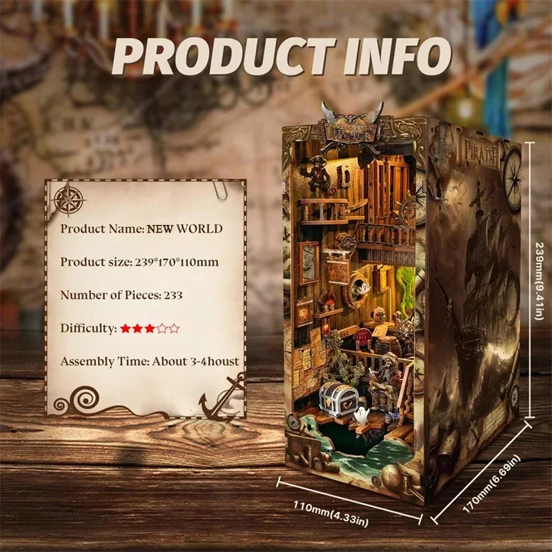 新しいDIY木製ブックヌック棚インサートミニチュアキット新世 - Diy Wooden Book Nook Kit Shelf Insert のレビューと価格