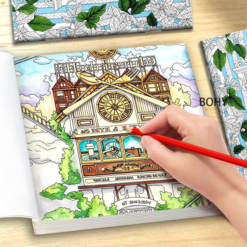 タイムトラベルをテーマにした塗り絵、美しいレトロな塗り絵ペー - Adult Coloring Book Stress Relief のレビューと価格