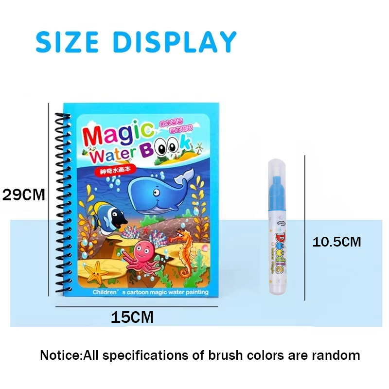 1pc 再利用可能な水描画ブック マジックウォーターブック  - Reusable Water Magic Coloring Book のレビューと価格