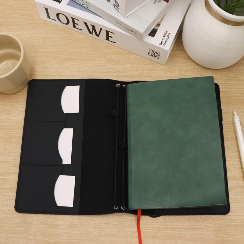 詰め替え可能なクレイジーホースレザーバインダーオーガナイザー - Vintage Leather Journal Notebook のレビューと価格