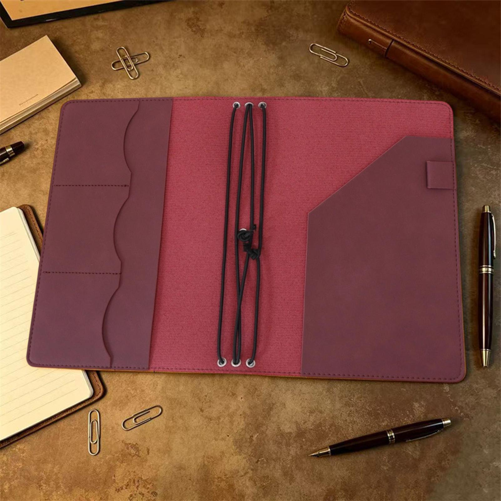 A5サイズのジャーナルカバー。ヴィンテージ風のPUレザー製。 - Vintage Leather Journal Notebook のレビューと価格